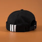 Black Adjustable Cotton Cap with Back Strap – Minimal Street Style Hat