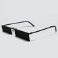 Slim Rectangular Y2K Sunglasses – Retro Streetwear Black Shades