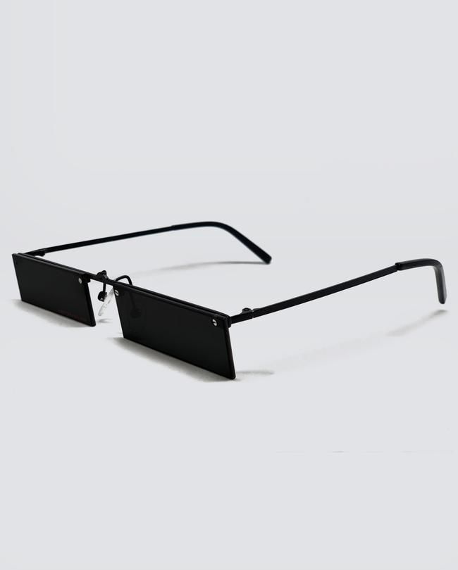 Slim Rectangular Y2K Sunglasses – Retro Streetwear Black Shades