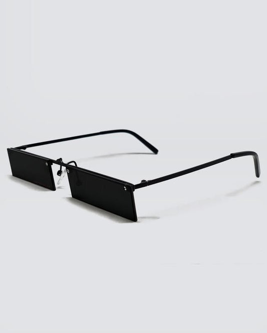 Slim Rectangular Y2K Sunglasses – Retro Streetwear Black Shades