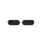 Minimal Rimless Rectangular Sunglasses – UV Protection (Black Lens)