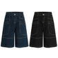 Retro Unisex Washed Mens Loose Denim Shorts