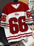 Men’s King 66 Sports Jersey – Multi Color Casual V-Neck T-Shirt