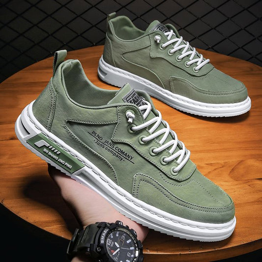 Men’s Urban Casual Low-Top Sneakers | Olive Green Sport Edition
