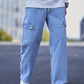 Men’s Cargo Denim Jeans – Light Blue Streetwear Utility Pants