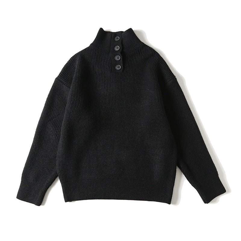 Men's Turtleneck Loose Solid-Color Knitted Pullover Bottoming Sweater