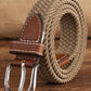 Elastic Braided Stretch Belt for Men – Casual Woven Belt (Khaki/Brown)