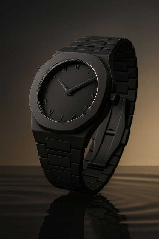 All Black Luxury Minimalist Watch for Men – Matte Steel Strap Wrist Watch