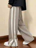 Men’s Wide-Leg Casual Lounge Trousers | Contrast Side-Stripe Design