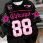 Urban Streetwear "Chicago 88" Oversized Graphic Jersey – Black/Red Athletics Aesthetic