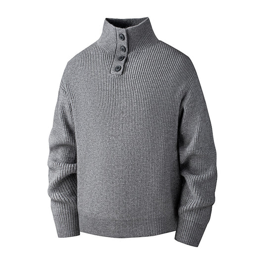 Men's Turtleneck Loose Solid-Color Knitted Pullover Bottoming Sweater