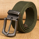 Military Canvas Belt for Men – Heavy Duty Tactical Belt (Army Green)