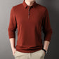 Men's Spring Autumn Long-sleeve Polo Shirt With A Turn-down Collar