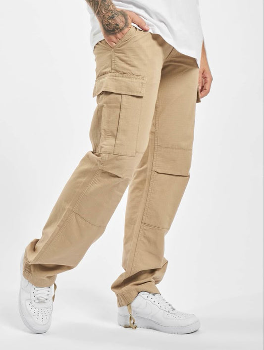 Men’s Khaki Cargo Pants – Relaxed Fit Utility Streetwear Trousers