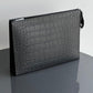Luxury Crocodile Texture Leather Clutch Bag – Premium Zip Pouch (Black)