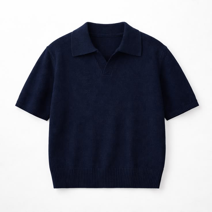 Men’s Essential Short-Sleeve Knit Polo | Navy Blue