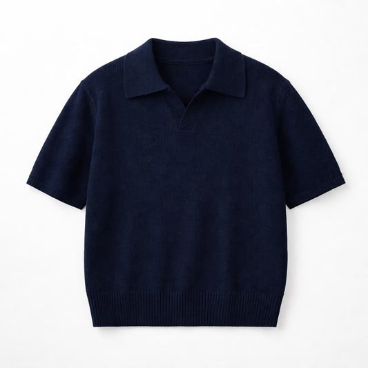 Men’s Essential Short-Sleeve Knit Polo | Navy Blue