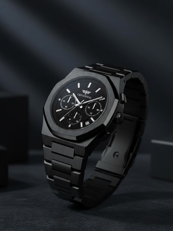Luxury Chronograph Black Watch for Men – Stainless Steel Premium Wrist Watch