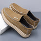 Men’s Modern Contrast-Stitch Slip-On Loafers | Khaki Tan