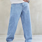 Men’s Classic Loose Fit Denim Jeans – Light Blue Minimal Casual Pants