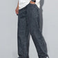 Men’s Washed Black Baggy Jeans – Wide Leg Casual Streetwear Denim Pants